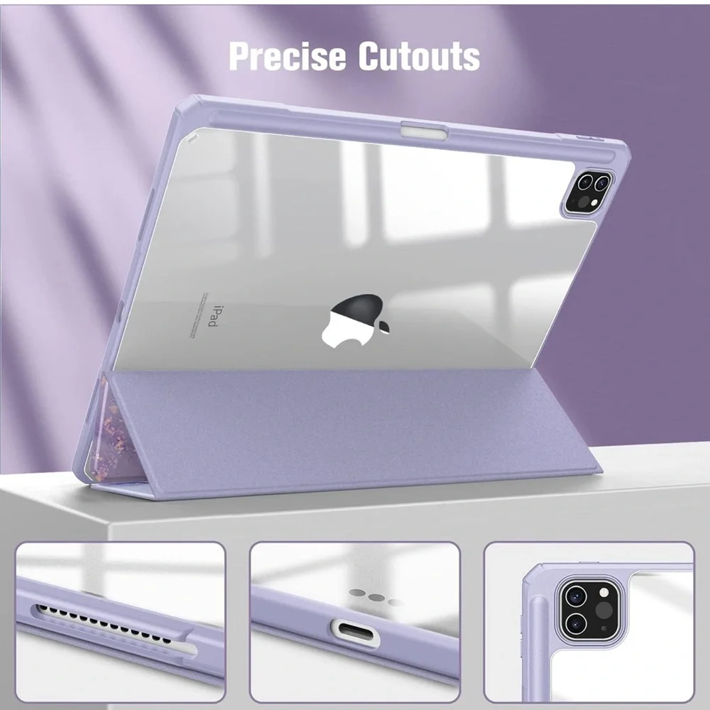 Purple Marble Tablet Case with Rose Gold Accents